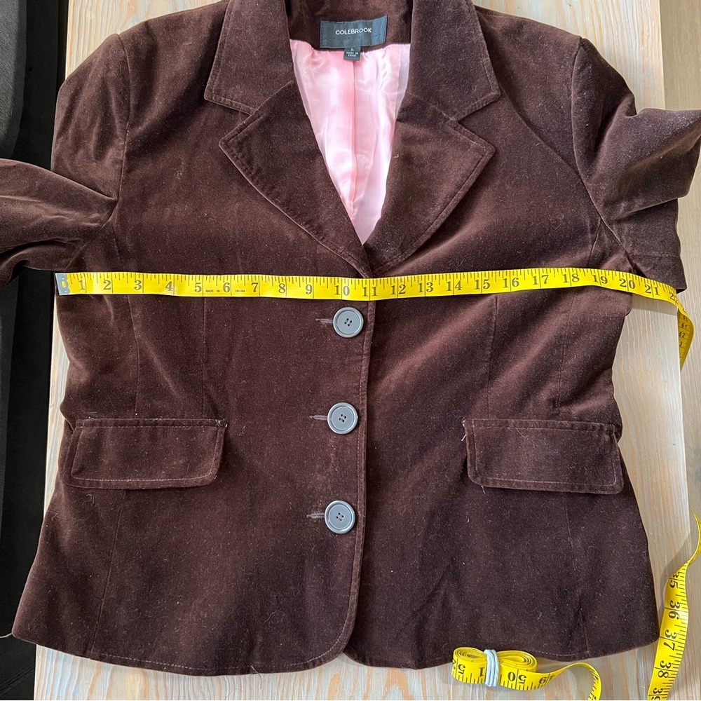 Colebrook brown velvet blazer size L - Picture 4 of 6